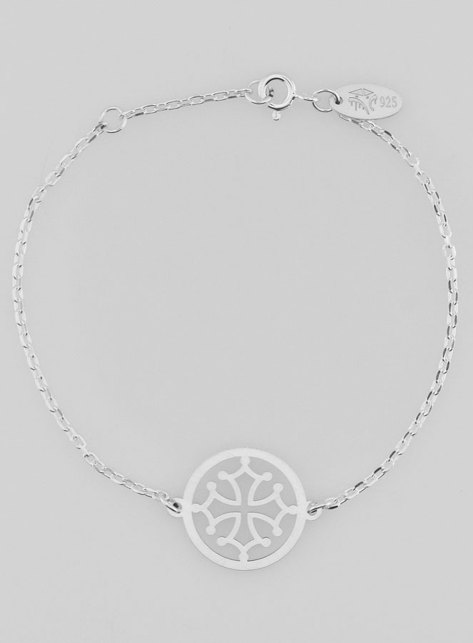 Bracelet en Argent Massif - Croix Occitane (pic 2)