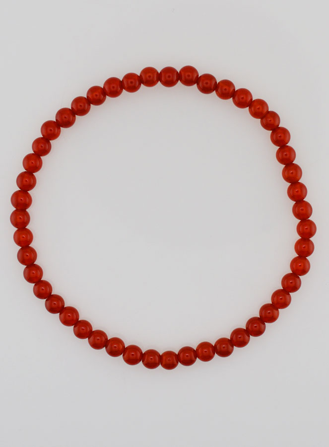 Bracelet en Pierre Naturelle d'Agate Rouge - 4mm (pic 1)