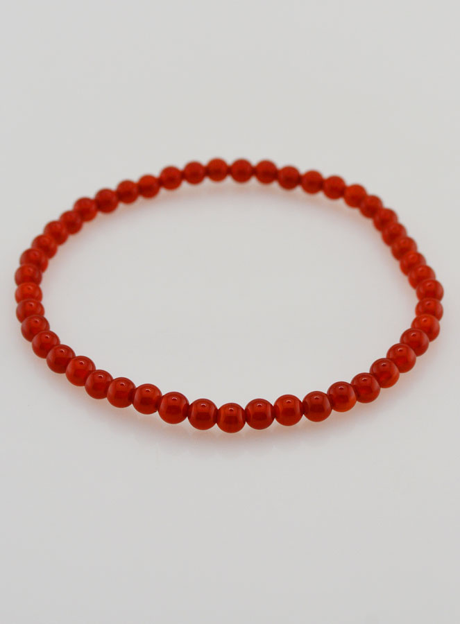 Bracelet en Pierre Naturelle d'Agate Rouge - 4mm (pic 2)
