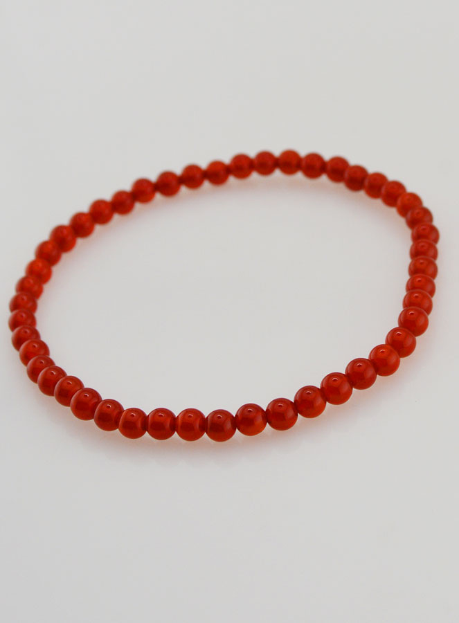 Bracelet en Pierre Naturelle d'Agate Rouge - 4mm (pic 4)
