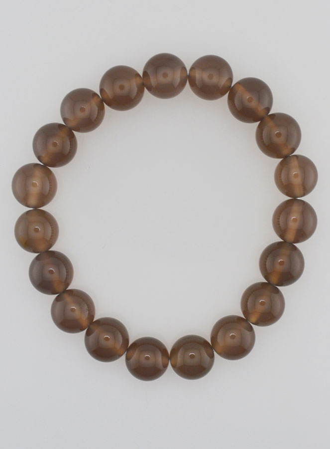 Bracelet en Pierre Naturelle d'Agate Grise - 10mm (pic 1)