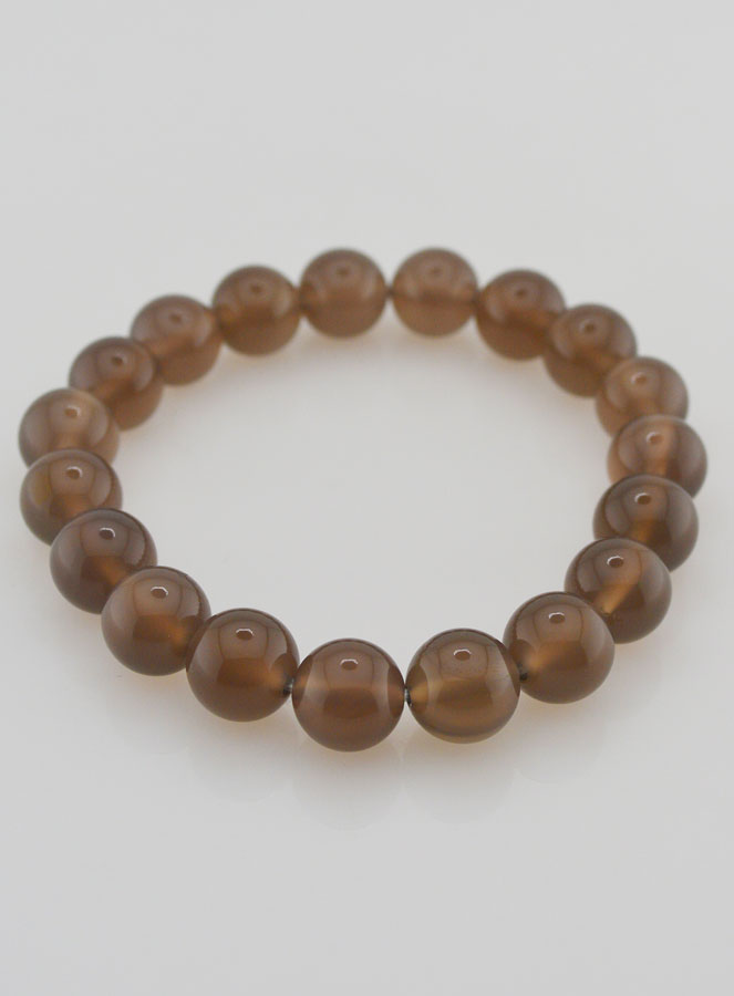 Bracelet en Pierre Naturelle d'Agate Grise - 10mm (pic 2)