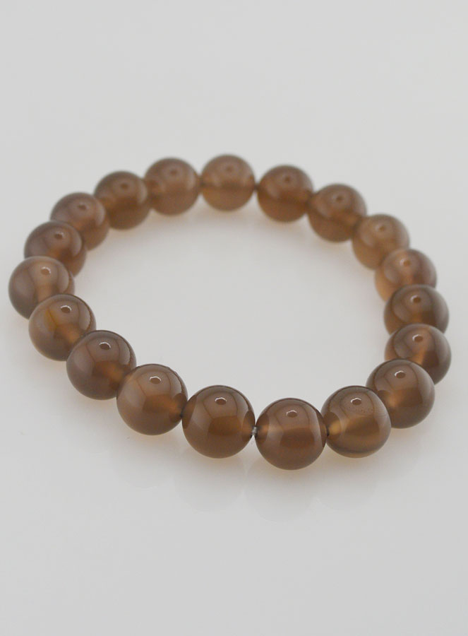 Bracelet en Pierre Naturelle d'Agate Grise - 10mm (pic 3)