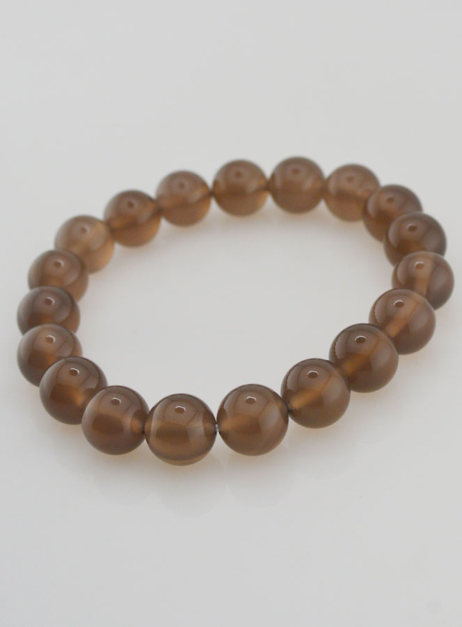 Bracelet en Pierre Naturelle d'Agate Grise - 10mm (pic 4)