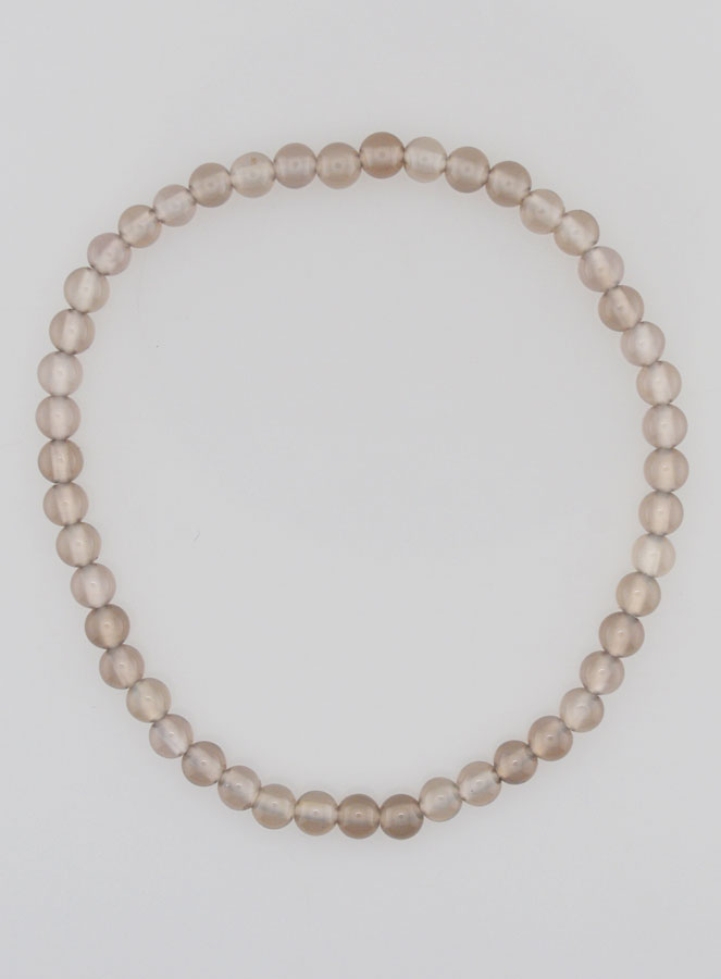 Bracelet en Pierre Naturelle d'Agate Grise - 4mm (pic 1)