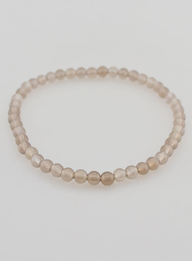 Bracelet en Pierre Naturelle d'Agate Grise - 4mm (pic 2)