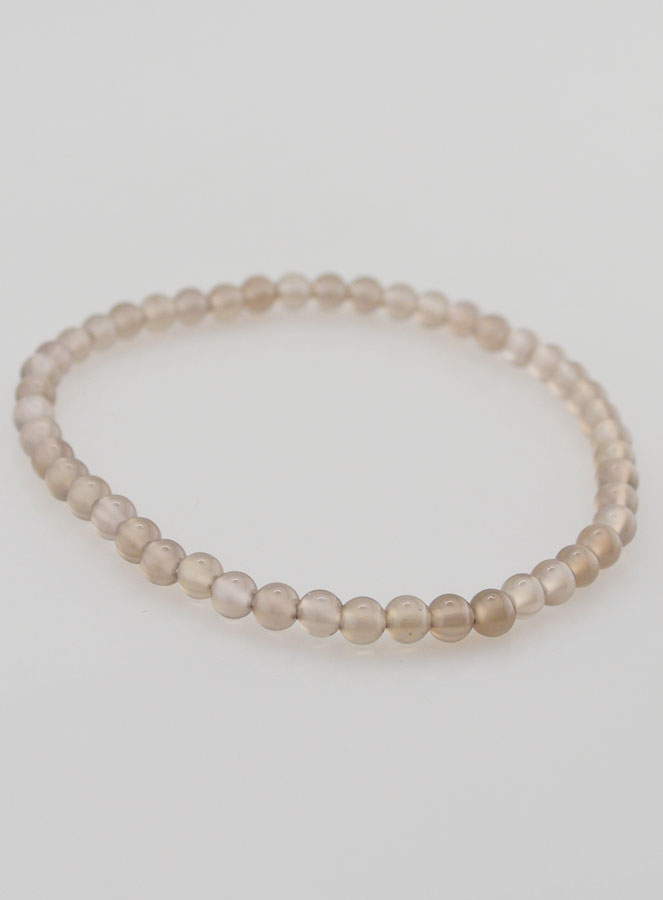 Bracelet en Pierre Naturelle d'Agate Grise - 4mm (pic 3)