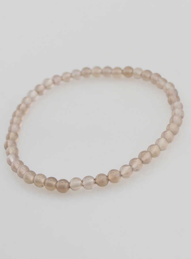 Bracelet en Pierre Naturelle d'Agate Grise - 4mm (pic 4)