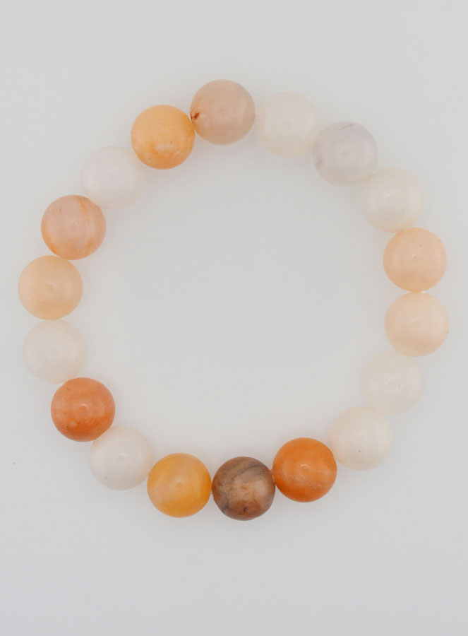 Bracelet en Pierre Naturelle d'Aventurine Pêche - 10mm (pic 1)