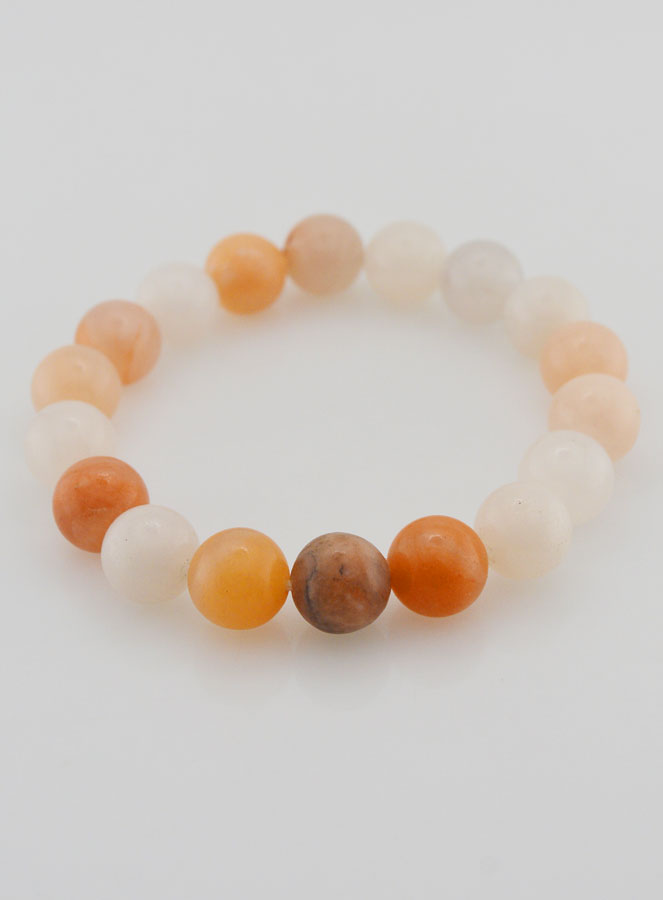Bracelet en Pierre Naturelle d'Aventurine Pêche - 10mm (pic 2)