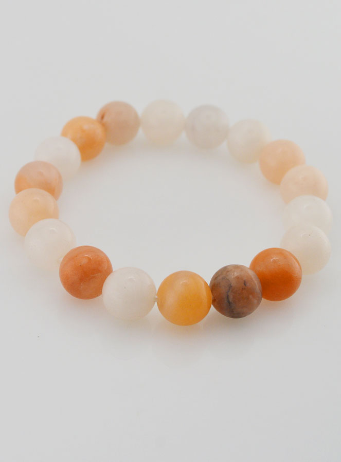 Bracelet en Pierre Naturelle d'Aventurine Pêche - 10mm (pic 3)