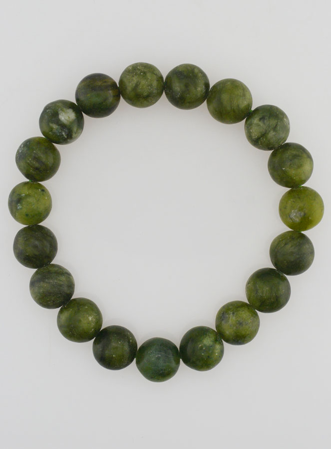 Bracelet en Pierre Naturelle de Jade Néphrite - 10mm (pic 1)