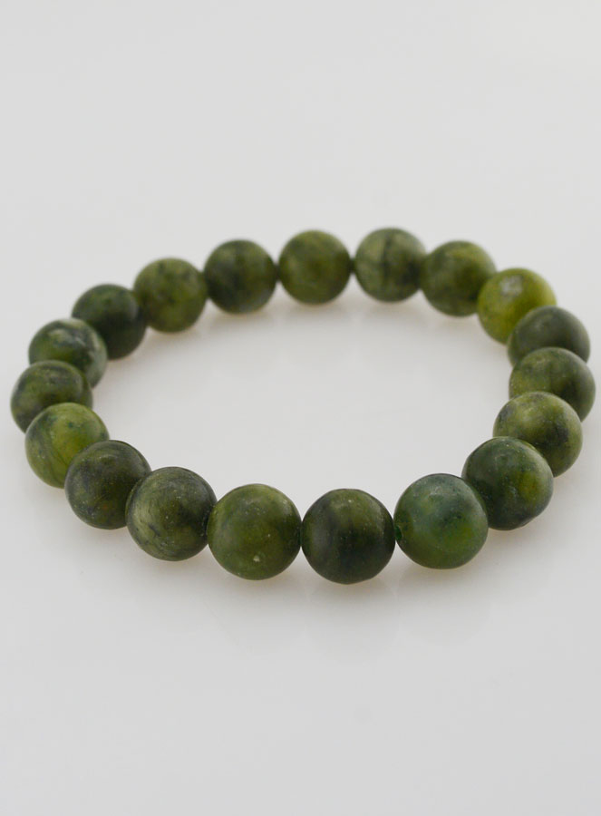 Bracelet en Pierre Naturelle de Jade Néphrite - 10mm (pic 3)