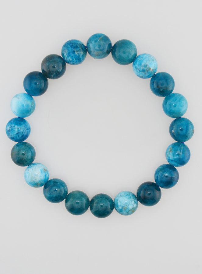 Bracelet en Pierre Naturelle d'Apatite - 10mm (pic 1)