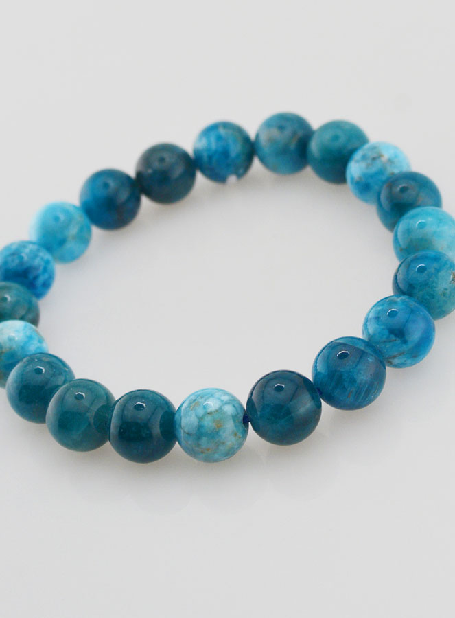 Bracelet en Pierre Naturelle d'Apatite - 10mm (pic 4)
