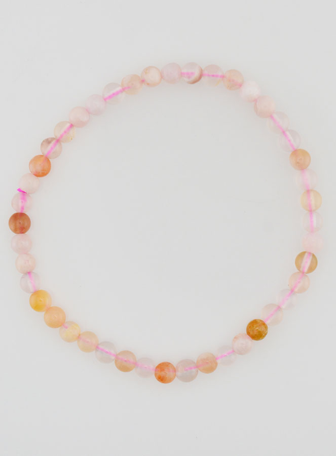 Bracelet en Pierre Naturelle d'Agate Fleur de Cerisier - 4mm (pic 1)