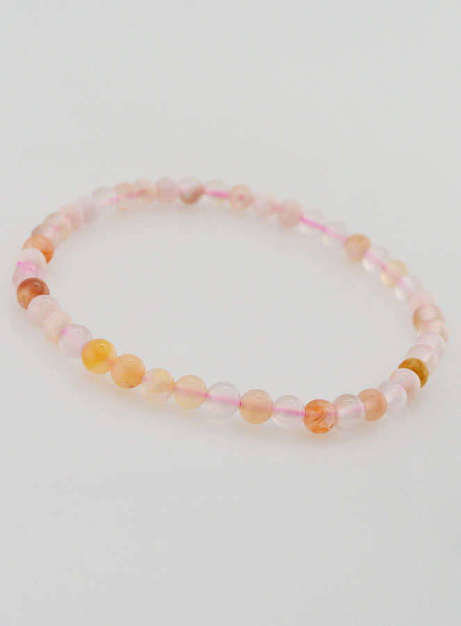 Bracelet en Pierre Naturelle d'Agate Fleur de Cerisier - 4mm (pic 3)