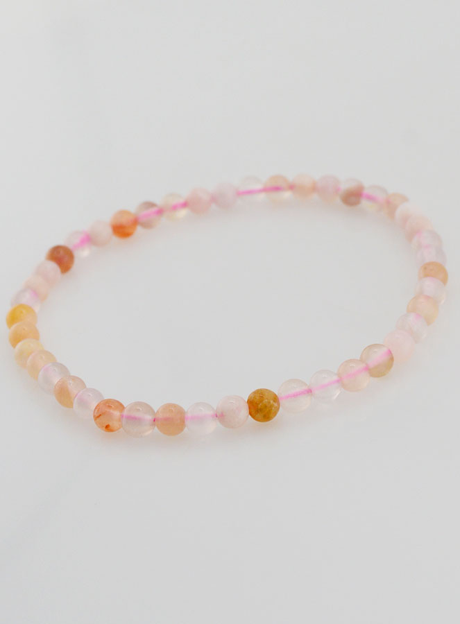 Bracelet en Pierre Naturelle d'Agate Fleur de Cerisier - 4mm (pic 4)