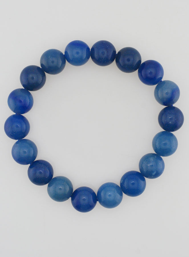 Bracelet en Pierre Naturelle d'Aventurine Bleue - 10mm (pic 1)