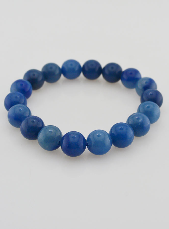 Bracelet en Pierre Naturelle d'Aventurine Bleue - 10mm (pic 2)