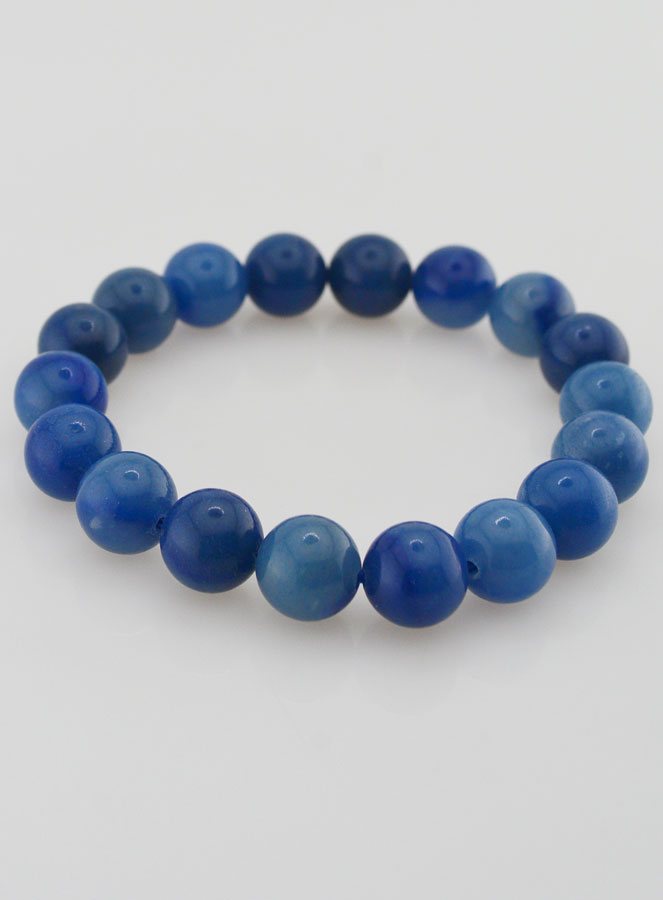 Bracelet en Pierre Naturelle d'Aventurine Bleue - 10mm (pic 3)