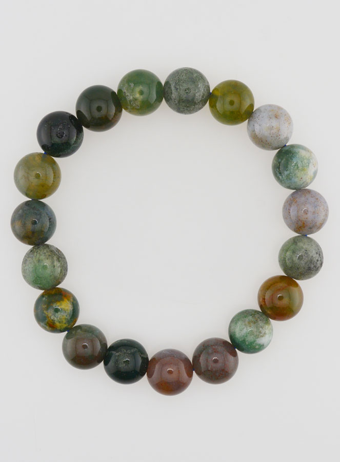 Bracelet en Pierre Naturelle d'Agate Indienne - 10mm (pic 1)