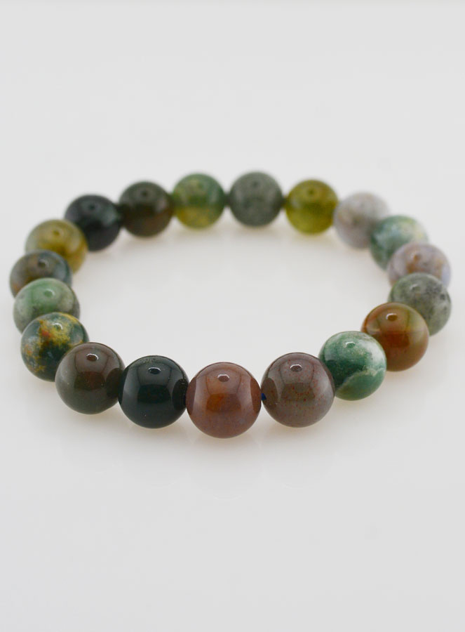 Bracelet en Pierre Naturelle d'Agate Indienne - 10mm (pic 2)
