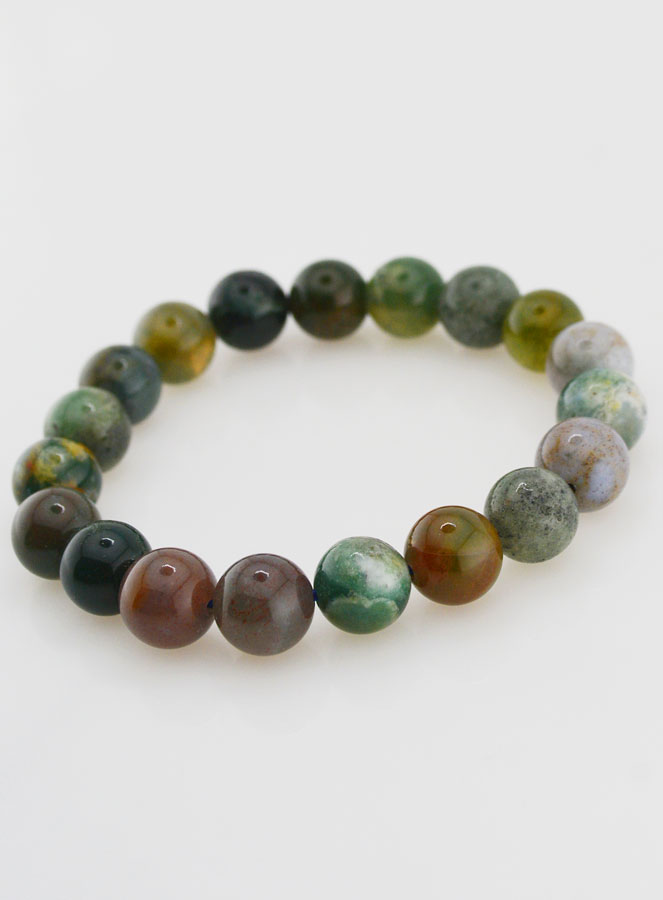 Bracelet en Pierre Naturelle d'Agate Indienne - 10mm (pic 4)