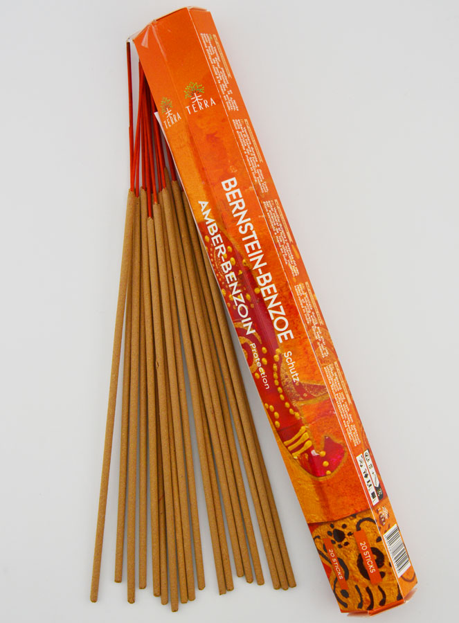 Encens en Bâtonnets Benjoin & Ambre 20g - Sans Charbon (pic 1)