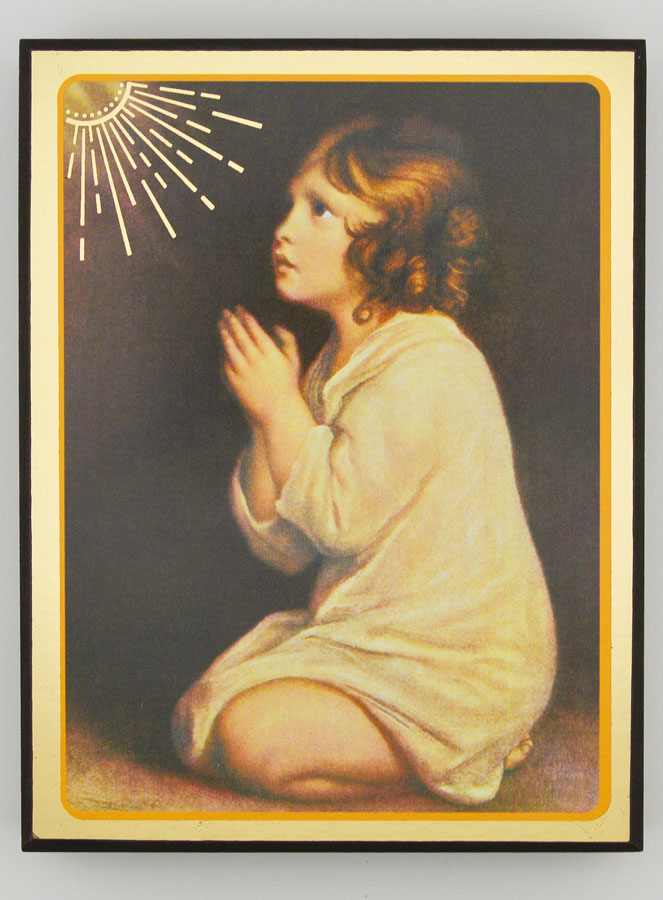 Icône Religieuse du Petit Samuel en Prière - 14cm (pic 1)