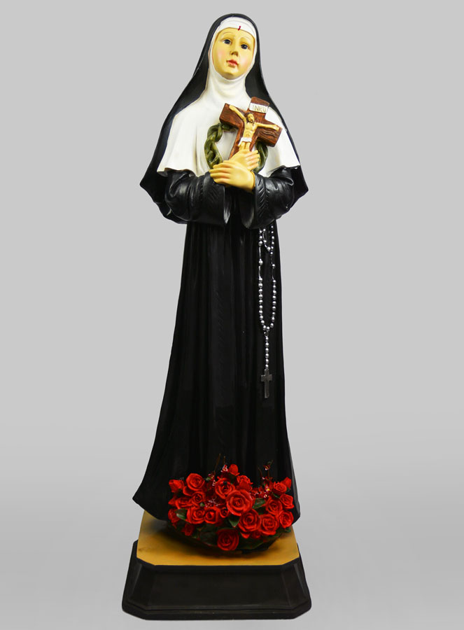 Grande Statue de Sainte Rita aux Roses - 80cm (pic 1)