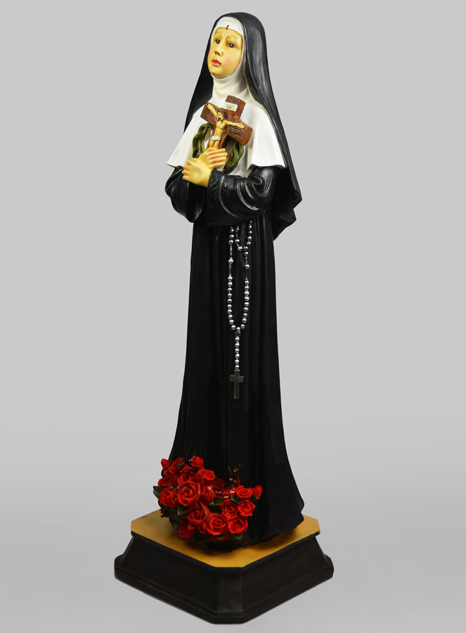 Grande Statue de Sainte Rita aux Roses - 80cm (pic 2)