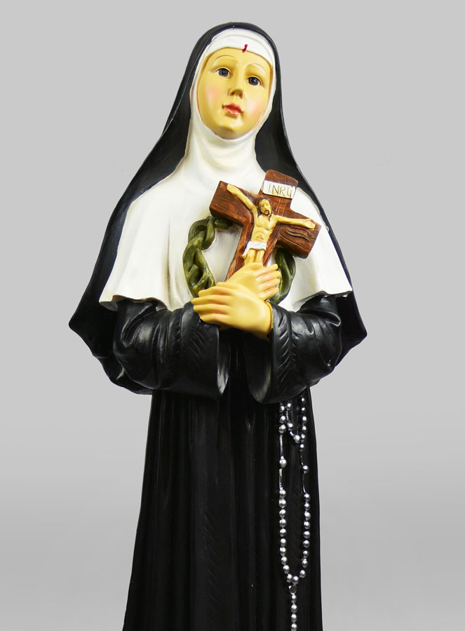 Grande Statue de Sainte Rita aux Roses - 80cm (pic 3)