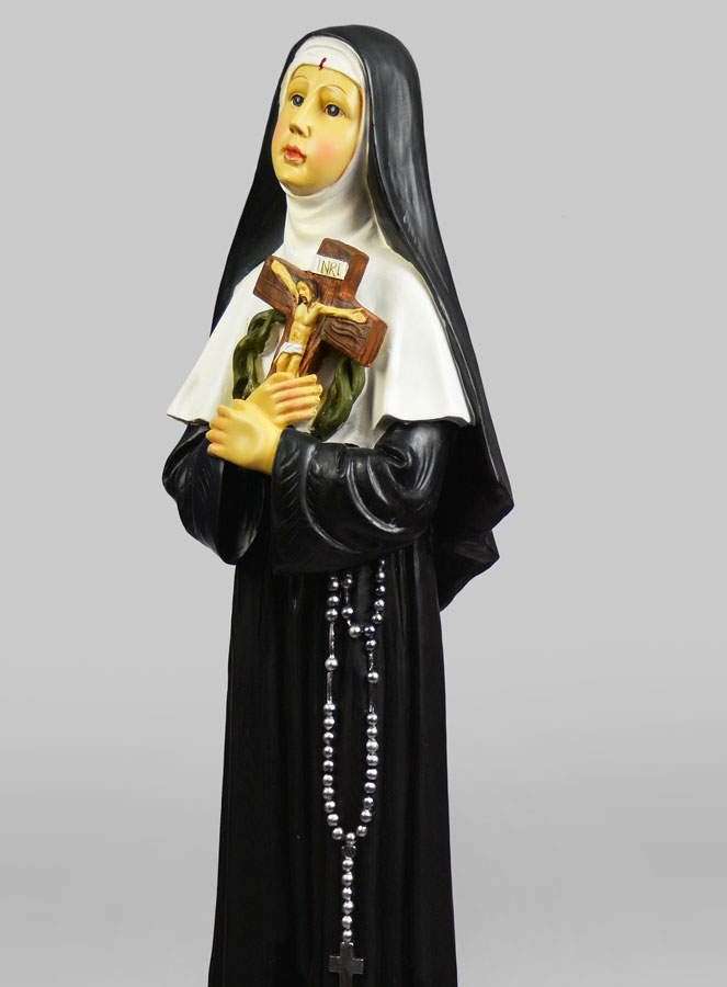 Grande Statue de Sainte Rita aux Roses - 80cm (pic 4)