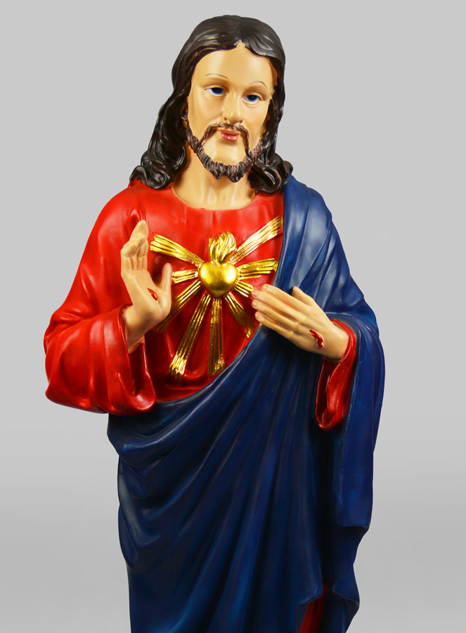 Grande Statue du Sacré Coeur de Jésus - 80cm (pic 3)