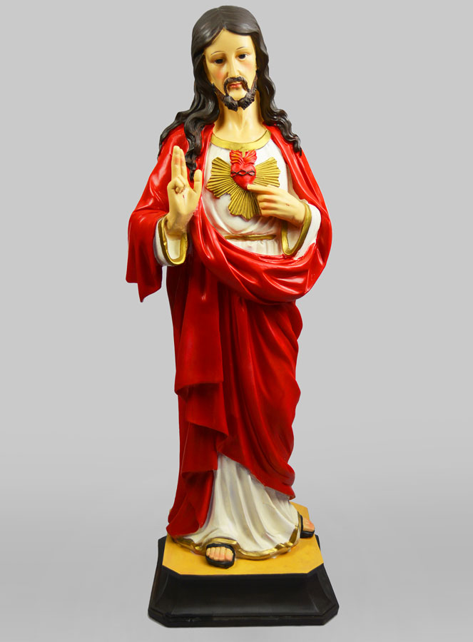 Grande Statue du Sacré Coeur de Jésus - 80cm (pic 1)