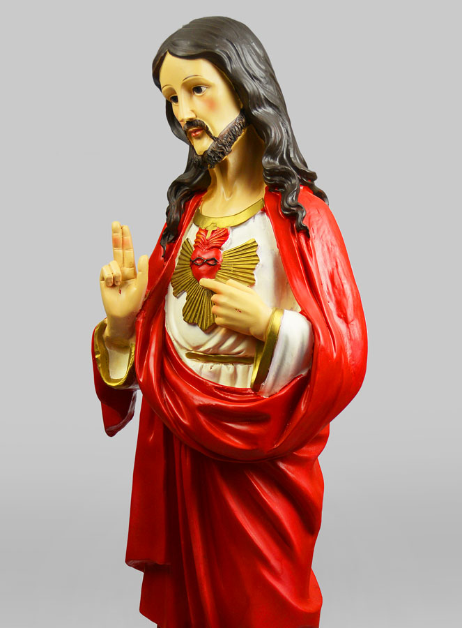 Grande Statue du Sacré Coeur de Jésus - 80cm (pic 4)
