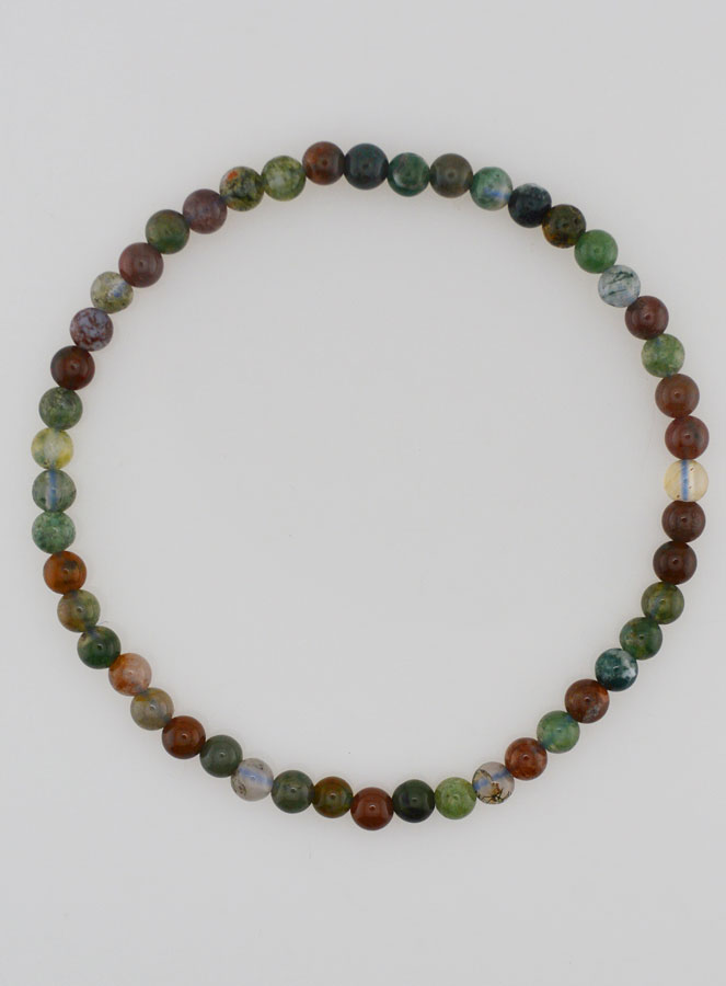 Bracelet en Pierre Naturelle d'Agate Indienne - 4mm (pic 1)