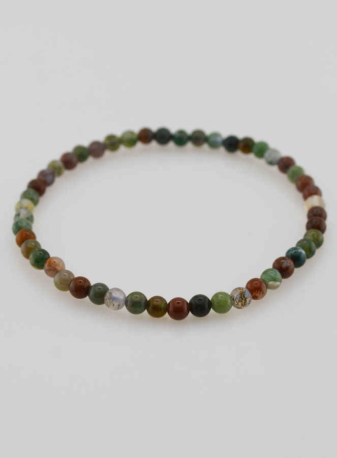 Bracelet en Pierre Naturelle d'Agate Indienne - 4mm (pic 2)