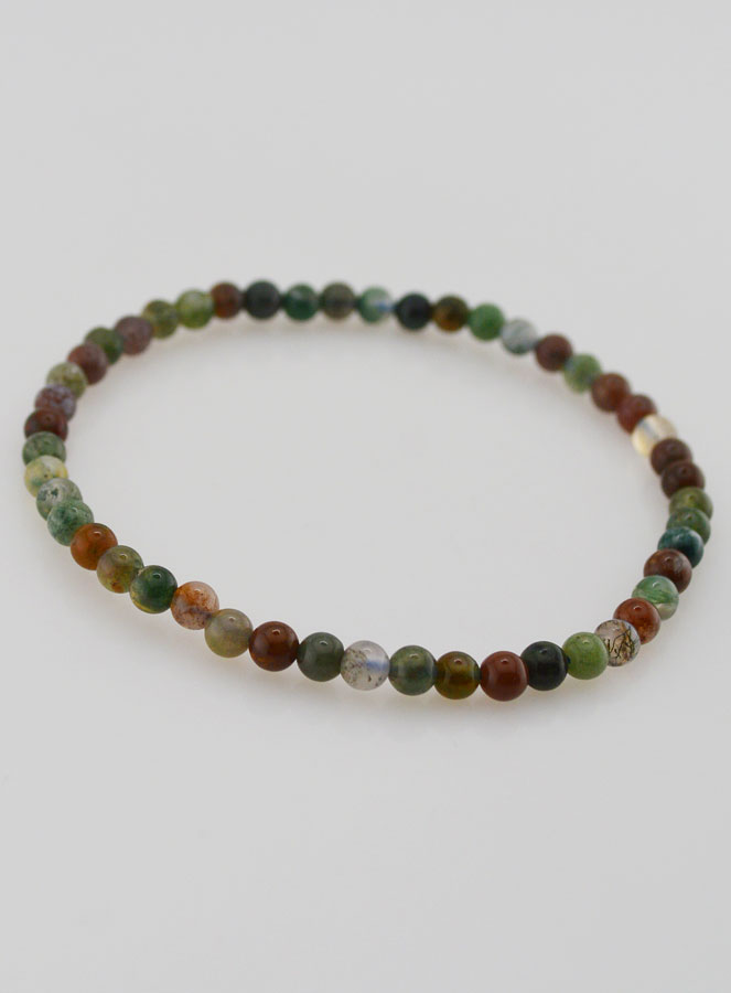Bracelet en Pierre Naturelle d'Agate Indienne - 4mm (pic 3)