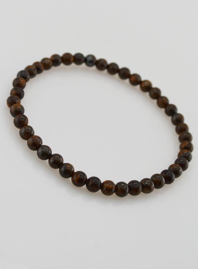 Bracelet en Pierre Naturelle de Bronzite - 4mm (pic 3)