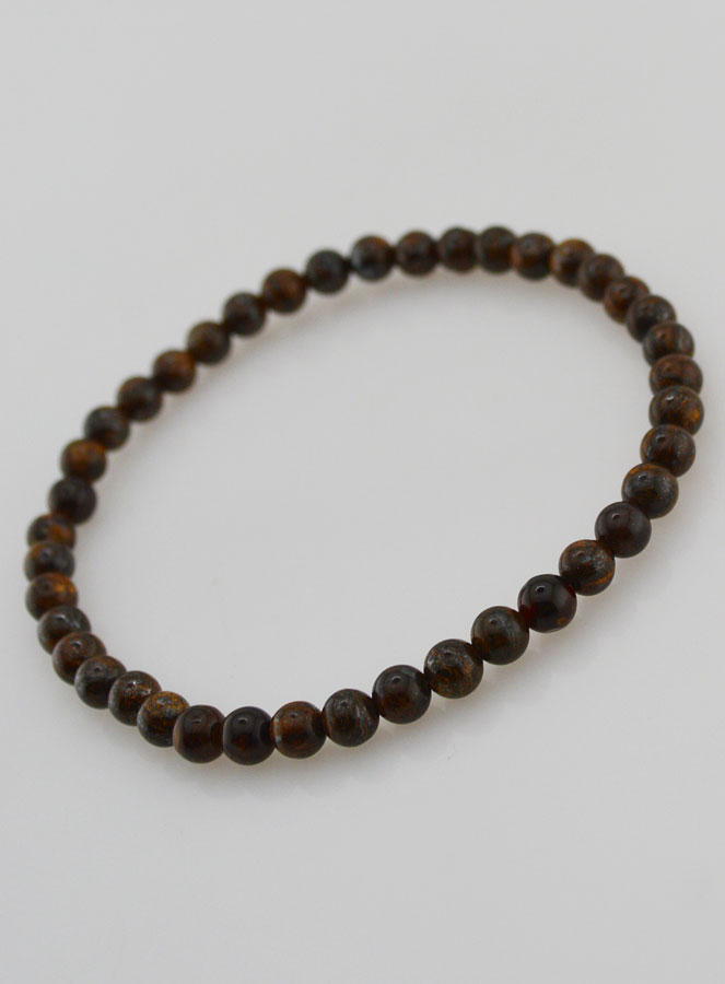 Bracelet en Pierre Naturelle de Bronzite - 4mm (pic 4)