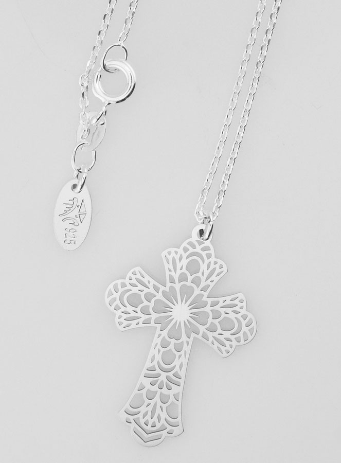 Collier Religieux & Croix Vitrail - Argent 925/1000 (pic 4)