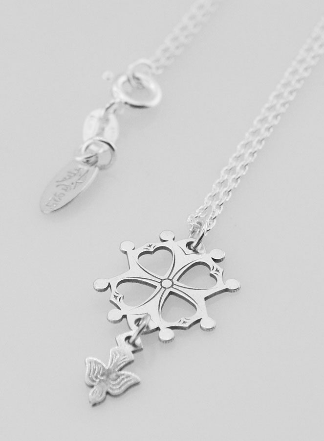 Collier Religieux & Croix Trèfle - Argent 925/1000 (pic 1)