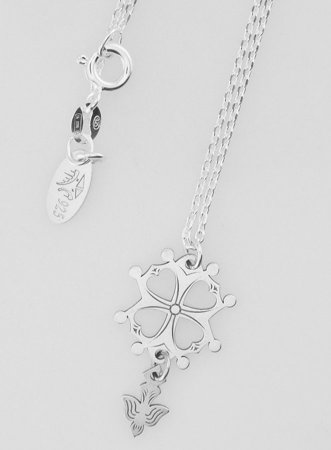 Collier Religieux & Croix Trèfle - Argent 925/1000 (pic 4)