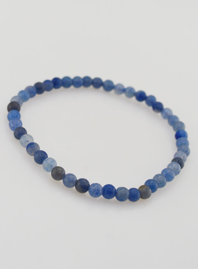 Bracelet en Pierre Naturelle d'Aventurine Bleue - 4mm (pic 3)
