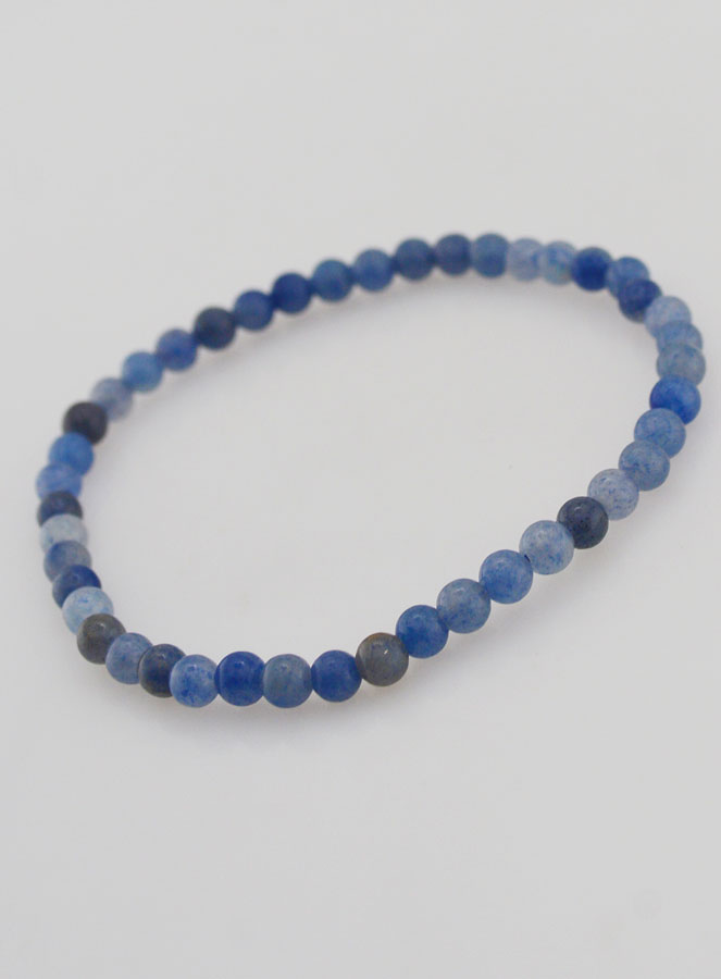 Bracelet en Pierre Naturelle d'Aventurine Bleue - 4mm (pic 4)