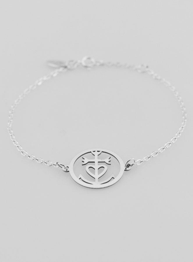 Bracelet en Argent Massif - Croix de Camargue (pic 2)