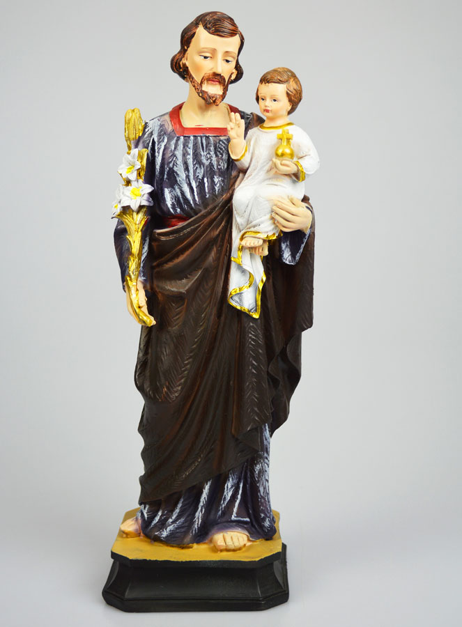 Statue Religieuse de Saint Joseph au Lys - 30cm (pic 1)