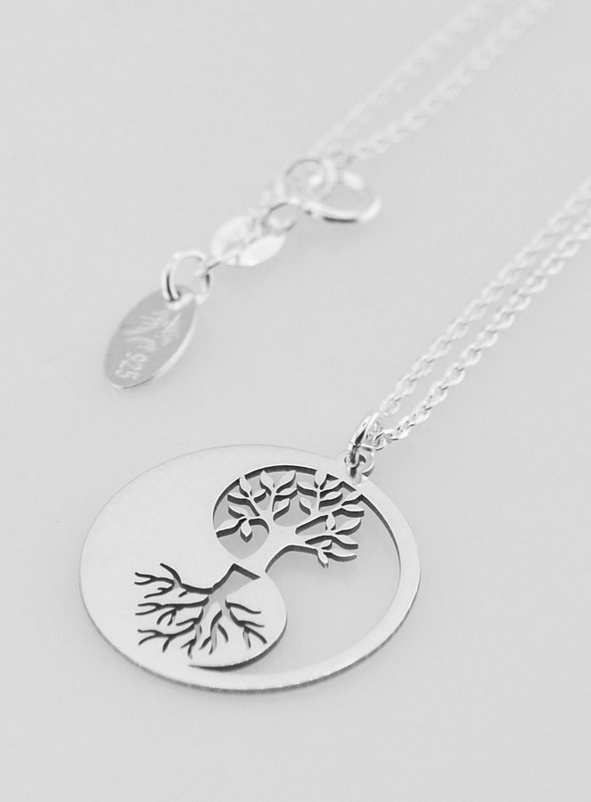 Collier Religieux en Argent - Arbre de Vie Yin & Yang (pic 1)